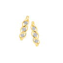 9ct-Diamond-Cluster-Swirl-Huggie-Earrings Sale