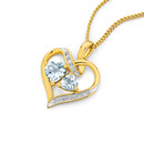 9ct-Aquamarine-Diamond-Heart-Pendant Sale