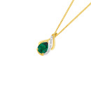 9ct-Created-Emerald-Diamond-Swirl-Pendant Sale