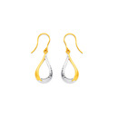 9ct-Two-Tone-Diamond-Cut-Open-Teardrop-Hook-Earrings Sale