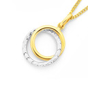 9ct-Two-Tone-Diamond-cut-Double-Circle-Pendant Sale