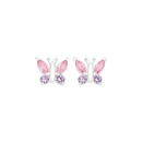 Sterling-Silver-Pink-and-Purple-Cubic-Zirconia-Butterfly-Studs Sale