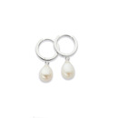 Silver-Cultured-Freshwater-Pearl-Drop-On-Huggie-Earrings Sale