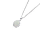 Sterling-Silver-Opal-Cubic-Zirconia-Oval-Halo-Pendant Sale