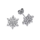 Sterling-Silver-Cubic-Zirconia-Snowflake-Earrings Sale