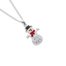 Sterling-Silver-Crystal-Snowman-Pendant Sale