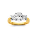 14ct-3-Stone-Element-Lab-Diamond-Oval-Ring Sale