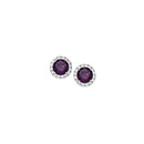 Sterling-Silver-Violet-Cubic-Zirconia-Cluster-Earrings Sale