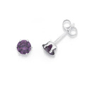 Sterling-Silver-Purple-CZ-Round-6-Claw-Stud-Earrings Sale