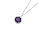 Sterling-Silver-Violet-Cubic-Zirconia-Cluster-Pendant Sale