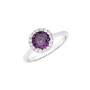 Sterling-Silver-Violet-Cubic-Zirconia-Cluster-Ring Sale