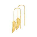 9ct-Leaf-Thread-Drop-Earrings Sale