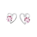 Sterling-Silver-Pink-Cubic-Zirconia-Heart-Studs Sale