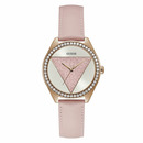 Guess-Tri-Glitz-Rose-Tone-Leather-Strap-Watch Sale