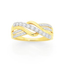 9ct-Two-Tone-Gold-Diamond-Swirl-Crossover-Ring Sale