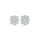 9ct-Two-Tone-Gold-Diamond-Round-Cluster-Stud-Earrings Sale