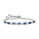 Sterling-Silver-Blue-White-CZ-Adjustable-Bracelet Sale