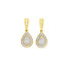 9ct-Diamond-Cluster-Pear-Shape-Drop-Earrings Sale