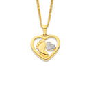 9ct-Diamond-Heart-Baby-Foot-in-Heart-Pendant Sale