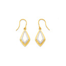 9ct-Diamond-Two-Tone-Kite-Shaped-Earrings Sale