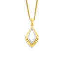 9ct-Diamond-Two-Tone-Kite-Shaped-Pendant Sale