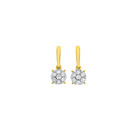 9ct-Two-Tone-Gold-Diamond-Cluster-Drop-Stud-Earrings Sale