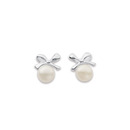 Sterling-Silver-Freshwater-Pearl-Bow-Studs Sale