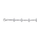 Sterling-Silver-Cubic-Zirconia-Flowers-Bracelet Sale