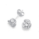 Sterling-Silver-Cubic-Zirconia-Twist-Design-Earrings Sale