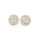 9ct-Two-Tone-Gold-Diamond-Round-Cluster-Stud-Earrings Sale