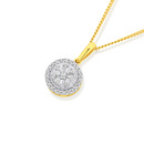 9ct-Gold-Diamond-Round-Cluster-Pendant Sale