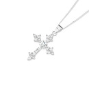 Sterling-Silver-Cubic-Zirconia-Clover-Ends-Cross-Pendant Sale