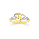 9ct-Gold-Diamond-Triple-Heart-Ring Sale