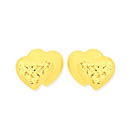 9ct-Diamond-cut-Heart-Stud-Earrings Sale