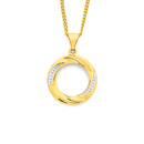 9ct-Two-Tone-Twist-Circle-Pendant Sale
