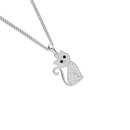 Sterling-Silver-Cubic-Zirconia-Cat-Pendant Sale