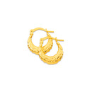 9ct-Diamond-Cut-Textured-Creole-Hoops Sale