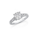 9ct-White-Gold-Diamond-Ring-TDW1ct Sale