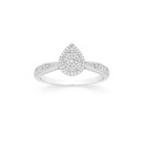 9ct-White-Gold-Diamond-Pear-Shape-Cluster-Ring Sale