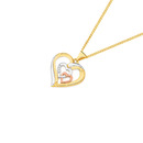 9ct-Gold-Tri-Tone-Diamond-Triple-Heart-Pendant Sale