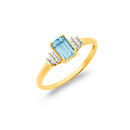 9ct-Blue-Topaz-with-Diamond-Ring Sale