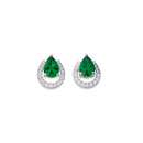 Sterling-Silver-Green-Cubic-Zirconia-Horseshoe-Studs Sale