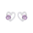 Silver-Violet-Cubic-Zirconia-Open-Heart-Stud-Earrings Sale