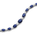 Sterling-Silver-19cm-Sapphire-Cubic-Zirconia-Cubic-Zirconia-Bracelet Sale