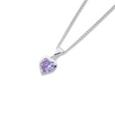 Sterling-Silver-Purple-Cubic-Zirconia-Heart-Pendant Sale