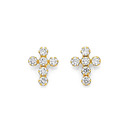 9ct-Gold-CZ-Cross-Stud-Earrings Sale