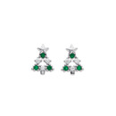 Sterling-Silver-Green-Cubic-Zirconia-Christmas-Tree-Studs Sale