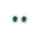 9ct-Created-Emerald-and-Diamond-Earrings-Total-Diamond-Weight10t Sale