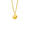9ct-10mm-Diamond-Cut-Heart-Pendant-with-Texture Sale