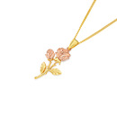 9ct-Gold-Two-Tone-Roses-Pendant Sale
